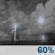 Tonight: Showers and thunderstorms likely before 5am, then a slight chance of showers.  Partly cloudy, with a low around 76. South wind around 6 mph becoming east in the evening.  Chance of precipitation is 60%. New rainfall amounts of less than a tenth of an inch, except higher amounts possible in thunderstorms. 