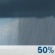 Wednesday: A chance of showers and thunderstorms before 2pm, then showers likely and possibly a thunderstorm between 2pm and 5pm, then showers and thunderstorms likely after 5pm.  Mostly cloudy, with a high near 88. Light north wind increasing to 5 to 9 mph in the morning.  Chance of precipitation is 70%.